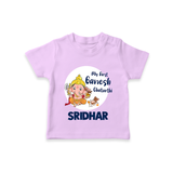 Ganesh Chaturthi T-Shirt for Baby | Custom T-Shirt to Celebrate First Ganesh Chaturthi - LILAC - 0-5 Months Old (Chest 17")