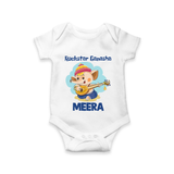 Rockstar Ganesha Romper / Onesie | Custom Baby Romper / Onesie for Your Little Rockstar - WHITE - New Born (Chest 14")