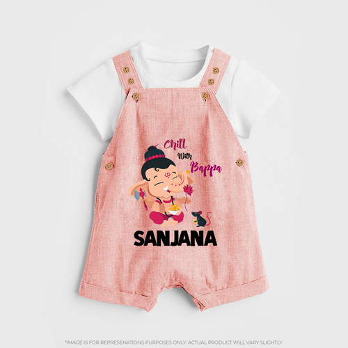 Chill With Bappa Dungaree | Custom Baby Dungaree for Relaxing with Ganesha