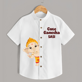 Cute Ganesha Special Edition Shirt | Personalized Baby Shirt for Your Little Ganesha - WHITE - 0 - 6 Months Old (Chest 23")
