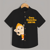 Cute Ganesha Special Edition Shirt | Personalized Baby Shirt for Your Little Ganesha - BLACK - 0 - 6 Months Old (Chest 23")