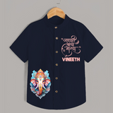 Ganapati Bappa Moriya Special Edition Shirt | Custom Shirt for Ganesh Chaturthi - NAVY BLUE - 0 - 6 Months Old (Chest 23")
