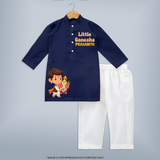 Little Ganesha Special Edition Kurta set | Personalized Baby Kurta set for Your Little Ganesha - NAVY BLUE - 3 - 6 Months Old (Chest 24", Kurta Length 14'', Waist 19", Pant Length 14")