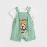 My First Little Ganesha Divine Blessings Printed Dungaree - MINT GREEN - 0 - 5 Months Old (Chest 18")