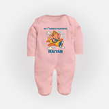 My First Little Ganesha Flying Adventure Illustration Printed Fullbody Suit - BABY PINK - New Born (Chest 7.5")