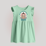 My First Baby Ganesha With Mouse Companion Printed Baby Frock - MINT GREEN - 0 - 3 Months Old (Chest 17")