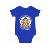 My First Baby Ganesha With Mouse Companion Printed Romper - COBALT BLUE - New Born (Chest 14")