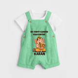 My First Little Ganesha Mouse Friendship Illustration Printed Dungaree - GREEN - 0 - 5 Months Old (Chest 18")