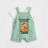 My First Little Ganesha Mouse Friendship Illustration Printed Dungaree - MINT GREEN - 0 - 5 Months Old (Chest 18")