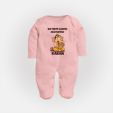 My First Little Ganesha Mouse Friendship Illustration Printed Fullbody Suit - BABY PINK - New Born (Chest 7.5")