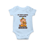 My First Little Ganesha Mouse Friendship Illustration Printed Romper - BABY BLUE - New Born (Chest 14")