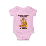 My First Little Ganesha Mouse Friendship Illustration Printed Romper - BABY PINK - New Born (Chest 14")