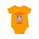 My First Ganesha Modak Celebration Printed Romper - CHROME YELLOW - New Born (Chest 14")