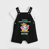 My First Ganesha Modak Celebration Printed Dungaree - BLACK - 0 - 5 Months Old (Chest 18")