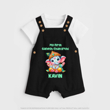My First Ganesha Modak Celebration Printed Dungaree - BLACK - 0 - 5 Months Old (Chest 18")