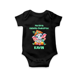 My First Ganesha Modak Celebration Printed Romper - BLACK - New Born (Chest 14")