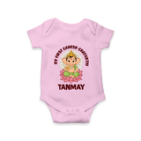 My First Cute Ganesha Festive Joy Illustration Printed Romper - BABY PINK - New Born (Chest 14")