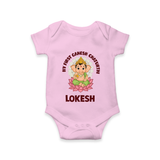 My First Cute Ganesha Festive Joy Illustration Printed Romper - BABY PINK - New Born (Chest 14")