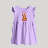 My First Little Ganesha Lotus Blessings Printed Baby Frock - LILAC - 0 - 3 Months Old (Chest 17")