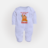 My First Little Ganesha Lotus Blessings Printed Fullbody Suit - BABY BLUE - New Born (Chest 7.5")