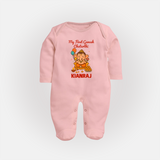 My First Little Ganesha Lotus Blessings Printed Fullbody Suit - BABY PINK - New Born (Chest 7.5")