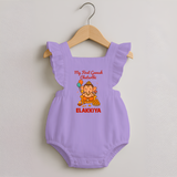 My First Little Ganesha Lotus Blessings Printed Romper Frock - LILAC - 0 - 3 Months Old (Chest 19")