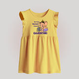 My First Baby Ganesha Sweet Blessings Printed Baby Frock - PASTEL YELLOW - 0 - 3 Months Old (Chest 17")