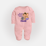 My First Baby Ganesha Sweet Blessings Printed Fullbody Suit - BABY PINK - New Born (Chest 7.5")