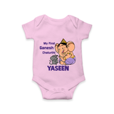 My First Baby Ganesha Sweet Blessings Printed Romper - BABY PINK - New Born (Chest 14")