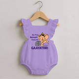 My First Baby Ganesha Sweet Blessings Printed Romper Frock - LILAC - 0 - 3 Months Old (Chest 19")