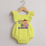 My First Baby Ganesha Sweet Blessings Printed Romper Frock - PASTEL YELLOW - 0 - 3 Months Old (Chest 19")