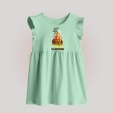 Ganesha Blessings Festive Garden Printed Baby Frock - MINT GREEN - 0 - 3 Months Old (Chest 17")