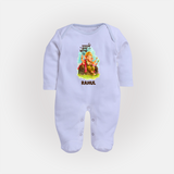 Ganesha Blessings Festive Garden Printed Fullbody Suit - BABY BLUE - New Born (Chest 7.5")