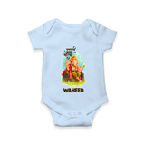 Ganesha Blessings Festive Garden Printed Romper - BABY BLUE - New Born (Chest 14")