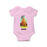 Ganesha Blessings Festive Garden Printed Romper - BABY PINK - New Born (Chest 14")