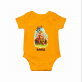 Ganesha Blessings Festive Garden Printed Romper - CHROME YELLOW - New Born (Chest 14")