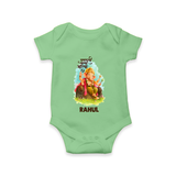 Ganesha Blessings Festive Garden Printed Romper - GREEN - New Born (Chest 14")