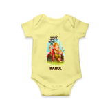 Ganesha Blessings Festive Garden Printed Romper - PASTEL YELLOW - New Born (Chest 14")
