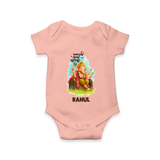 Ganesha Blessings Festive Garden Printed Romper - PEACH - New Born (Chest 14")