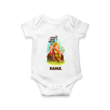 Ganesha Blessings Festive Garden Printed Romper - WHITE - New Born (Chest 14")