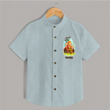 Ganesha Blessings Festive Garden Printed Shirt - ARCTIC BLUE - 0 - 6 Months Old (Chest 23")