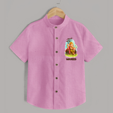 Ganesha Blessings Festive Garden Printed Shirt - BABY PINK - 0 - 6 Months Old (Chest 23")