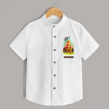 Ganesha Blessings Festive Garden Printed Shirt - WHITE - 0 - 6 Months Old (Chest 23")