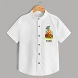 Ganesha Blessings Festive Garden Printed Shirt - WHITE - 0 - 6 Months Old (Chest 23")