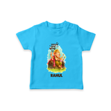 Ganesha Blessings Festive Garden Printed T Shirt - SKY BLUE - 0-5 Months Old (Chest 17")