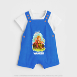 Ganesha Blessings Festive Garden Printed Dungaree - COBALT BLUE - 0 - 5 Months Old (Chest 18")