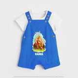 Ganesha Blessings Festive Garden Printed Dungaree - COBALT BLUE - 0 - 5 Months Old (Chest 18")