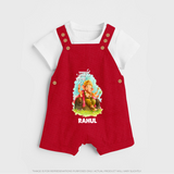 Ganesha Blessings Festive Garden Printed Dungaree - RED - 0 - 5 Months Old (Chest 18")