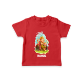 Ganesha Blessings Festive Garden Printed T Shirt - RED - 0-5 Months Old (Chest 17")
