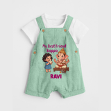 My Best Friend Bappa Cute Ganesha Printed Dungaree - MINT GREEN - 0 - 5 Months Old (Chest 18")